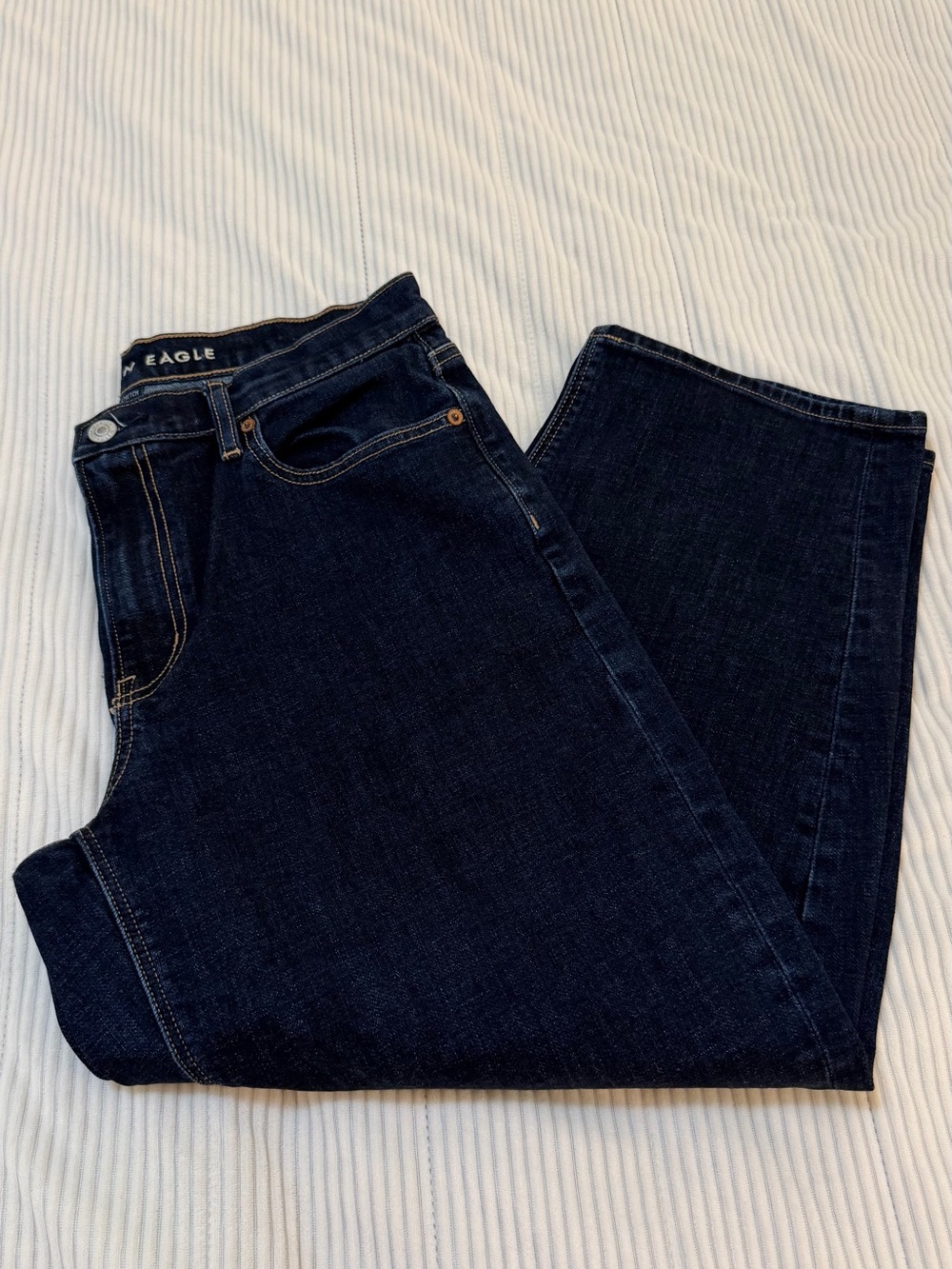 American Eagle Dark Indigo Barrel Jeans